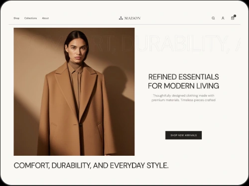 Fashion ecommerce website mockup