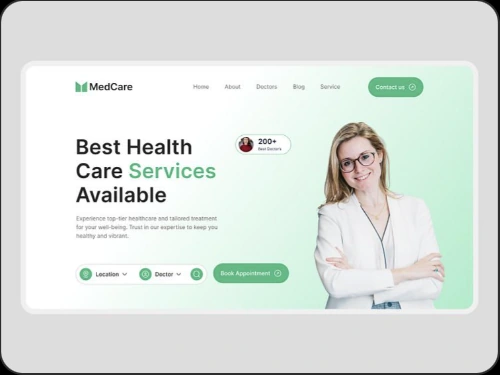 Healthcare clinic website mockup